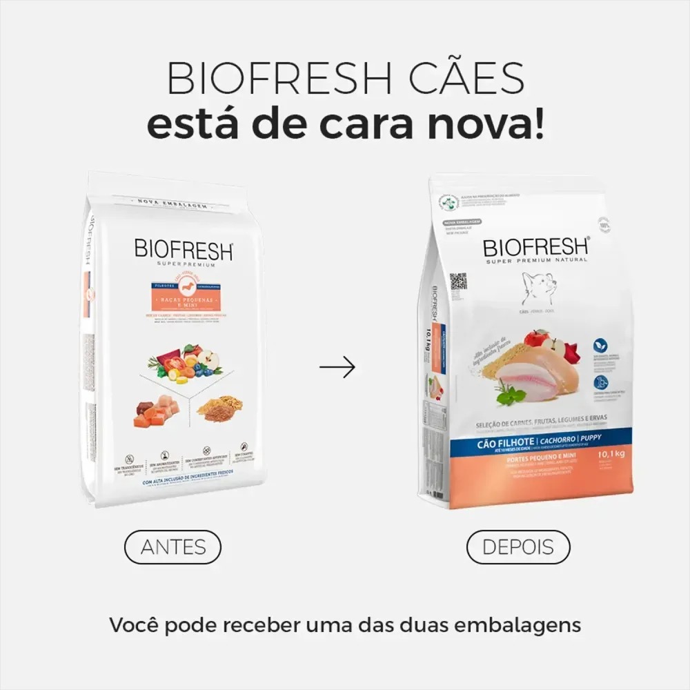 Ra&ccedil;&atilde;o Biofresh C&atilde;es Filhotes Ra&ccedil;as Pequenas e Minis